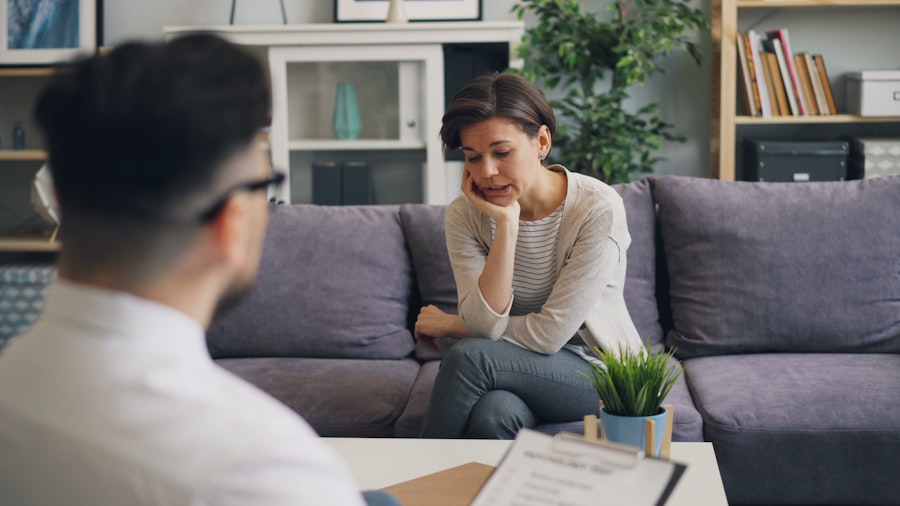 A counsellor listening closely as a student talks through their options